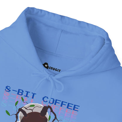 "8-Bit Coffee Cup Graphic Hoodie – Sky Blue" ☕💙 - COZY HOODIE